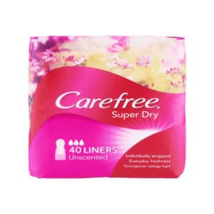 Carefree Super Dry Unscented Panty Liners 156mm 40's