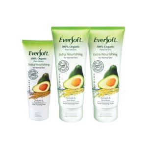 Eversoft Organic Avocado & Rice Bran Facial Cleansing Foam 2x130g B/W 50g