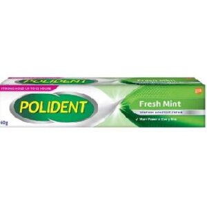Polident Denture Adhesive Cream Fresh Mint 60g