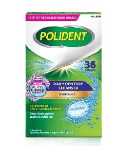 Polident Denture Daily Cleanser Tablets Whitening 36's