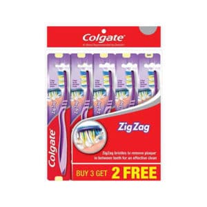 Colgate Zig Zag Soft Toothbrush 3's+2's