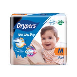 Drypers Wee Wee Dry Mega Diapers M (6-11kg) 74's
