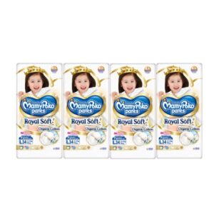 [Bundle of 4] Mamy Poko Royal Soft Pants Girls L34's 9-14kg