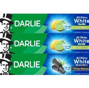 Darlie Toothpaste All Shiny White Lime 2x140g + Charcoal Clean 80g