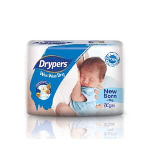 Drypers Wee Wee Dry Mega Diapers Newborn (<5kg) 24's