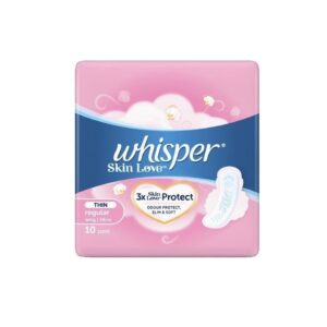 Whisper Skin Lover 3x Protect Regular & Thin Wing Sanitary Pad 24cm 10's
