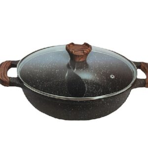 SaraCook YuanYang Hot Pot Non-Stick Aluminium c/w Glass Cover (28cm)